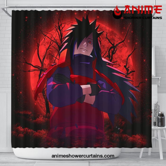 Uchiha Madara Anime Moonlight Shower Curtain Shower Curtain Bathroom Decor Official Shower Curtain Merch