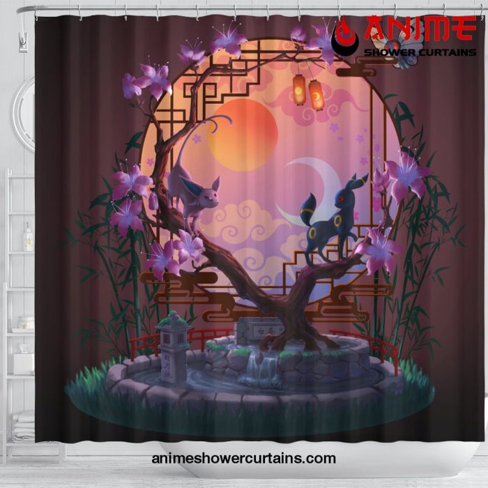 Umbreon Espeon Pokemon Shower Curtain