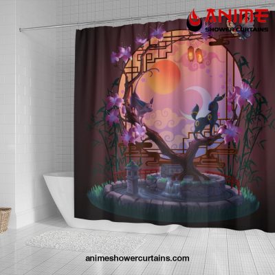 Umbreon Espeon Pokemon Shower Curtain
