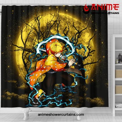 Zenitsu Anime Moon Shower Curtain