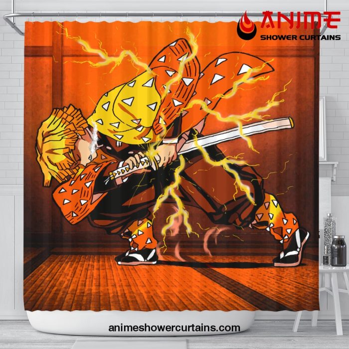 Zenitsu Demon Slayer Shower Curtain Shower Curtain Bathroom Decor Official Shower Curtain Merch