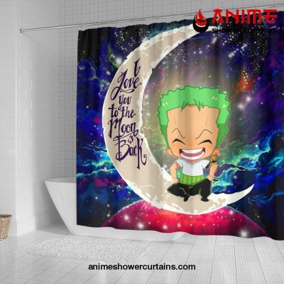 Zoro One Piece Love You To The Moon Galaxy Shower Curtain