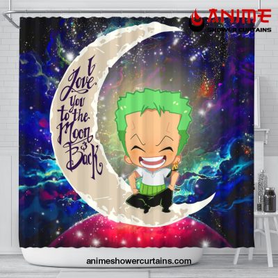 Zoro One Piece Love You To The Moon Galaxy Shower Curtain Shower Curtain Bathroom Decor Official Shower Curtain Merch