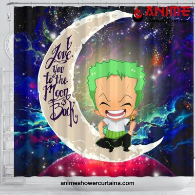 Zoro One Piece Love You To The Moon Galaxy Shower Curtain