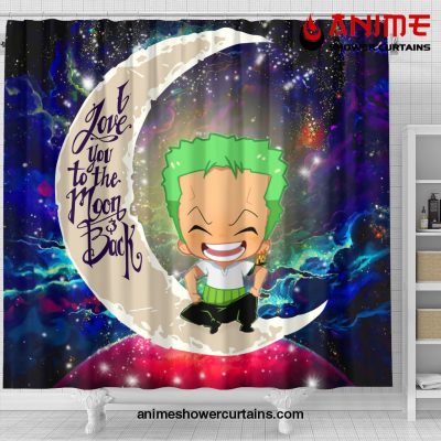 Zoro One Piece Love You To The Moon Galaxy Shower Curtain