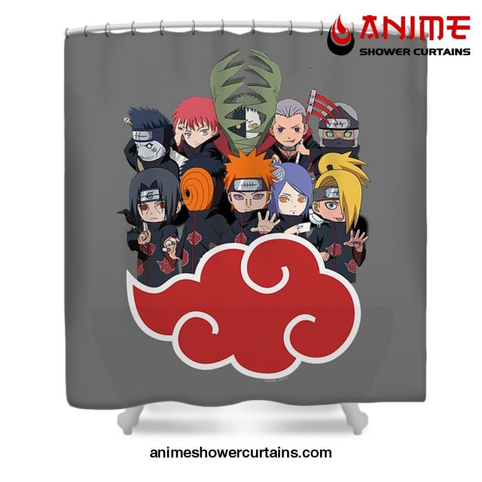 Akatsuki Chibi Shower Curtain W59 X H71 / Gray