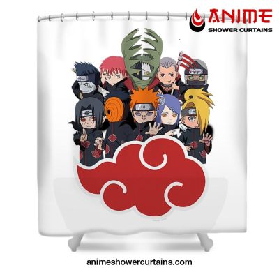 Akatsuki Chibi Shower Curtain W59 X H71 / White