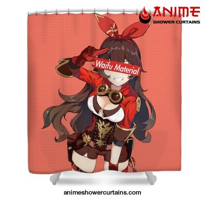 Amber Genshin Impact Waifu Material Shower Curtain