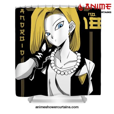 Android 18 Shower Curtain W59 X H71 / Black