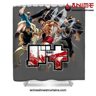 Anime Baki The Grappler Art Shower Curtain W59 X H71 / Gray