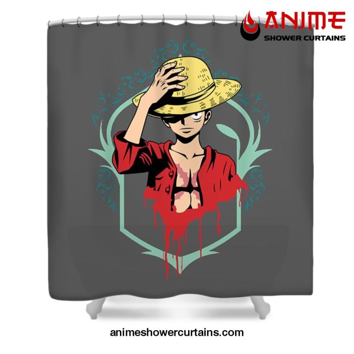 Anime One Piece Luffy Shower Curtain W59 X H71 / Gray