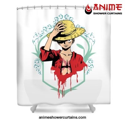 Anime One Piece Luffy Shower Curtain W59 X H71 / White