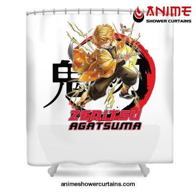 Art Zenitsu Agatsuma Shower Curtain W59 X H71 / White