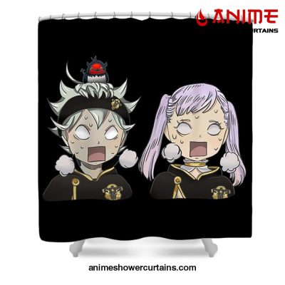 Asta And Noelle Chibi Shower Curtain W59 X H71 / Black