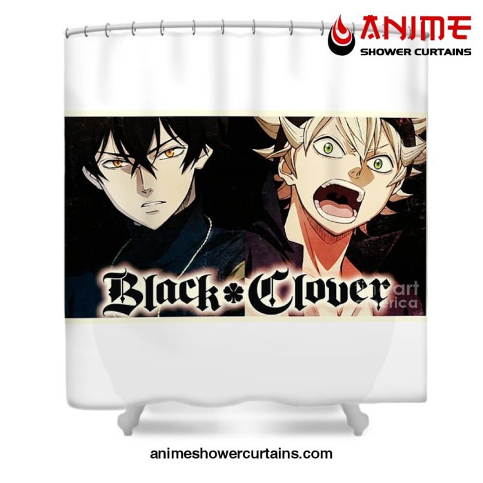 Asta And Yuno Black Clover Shower Curtain W59 X H71 / White