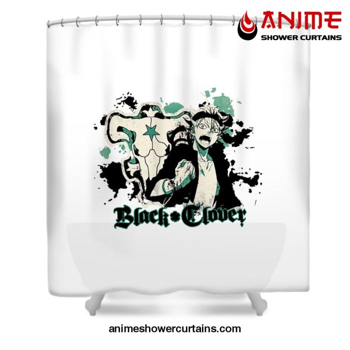 Asta Black Clover Shower Curtain W59 X H71 / White