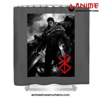 Berserk Guts Logo Shower Curtain W59 X H71 / Gray