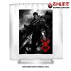 Berserk Guts Logo Shower Curtain W59 X H71 / White