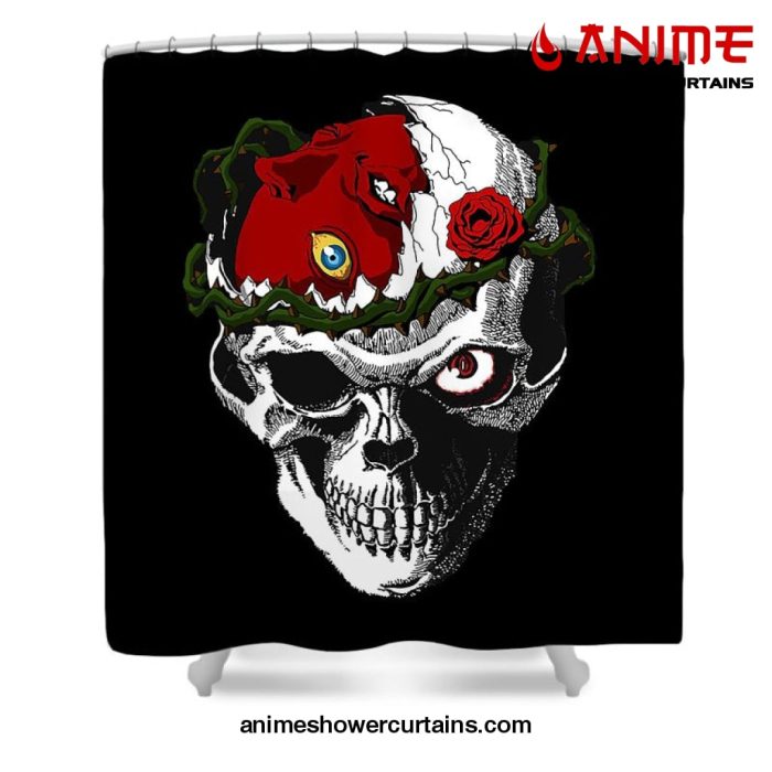 Berserk Skull Shower Curtain W59 X H71 / Black