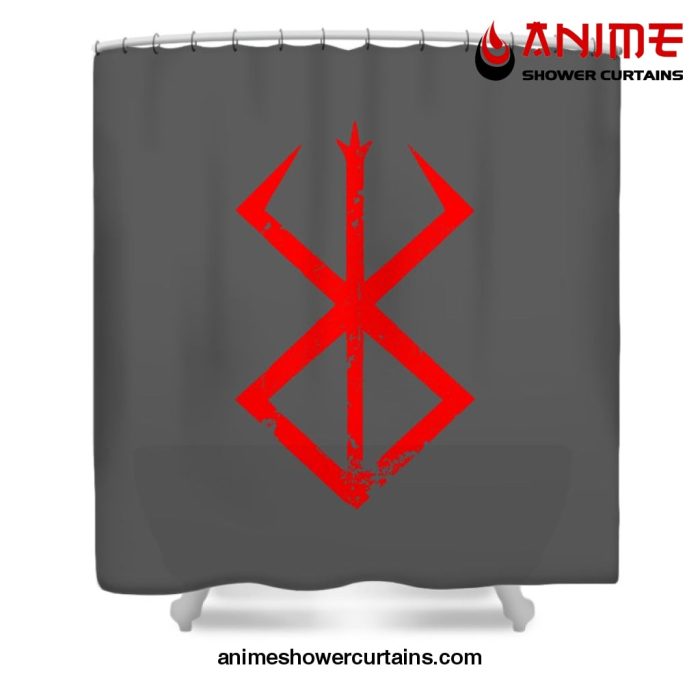 Berserk Symbol Shower Curtain W59 X H71 / Gray