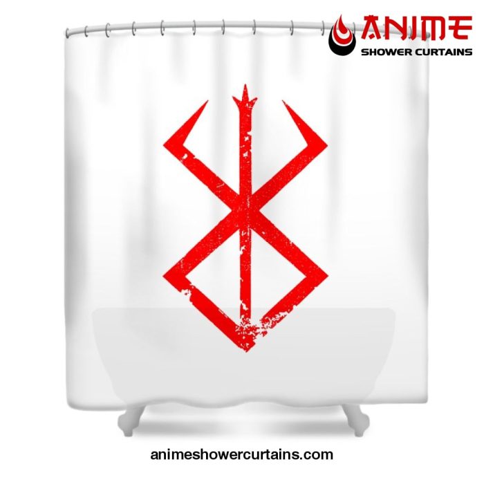 Berserk Symbol Shower Curtain W59 X H71 / White