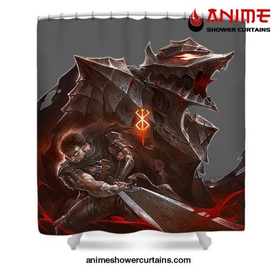 Berserk Wolf And Sword Shower Curtain W59 X H71 / Gray