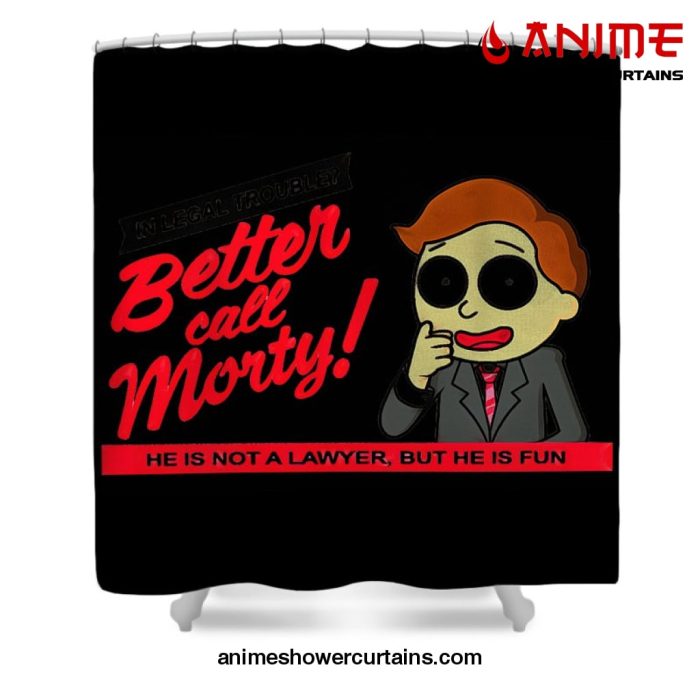 Better Call Morty Shower Curtain W59 X H71 / Black