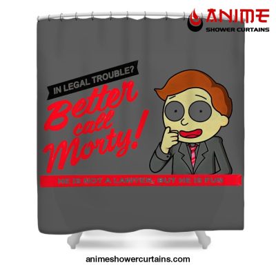 Better Call Morty Shower Curtain W59 X H71 / Gray