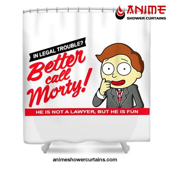 Better Call Morty Shower Curtain W59 X H71 / White