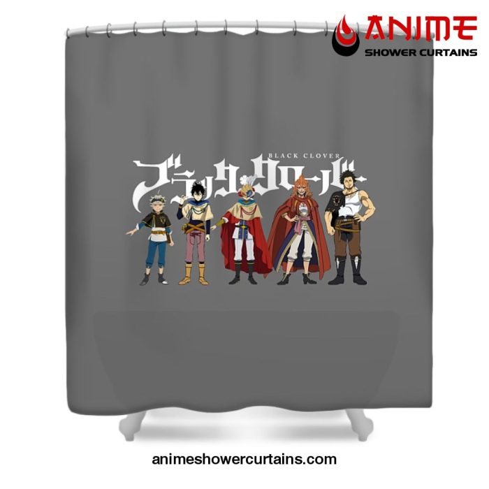 Black Clover Poster Shower Curtain W59 X H71 / Gray