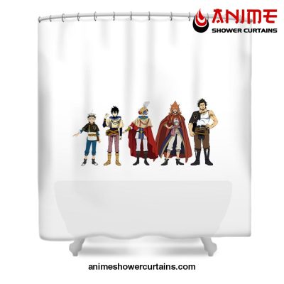 Black Clover Poster Shower Curtain W59 X H71 / White