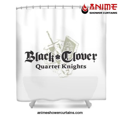 Black Clover Quartet Knight Shower Curtain W59 X H71 / White