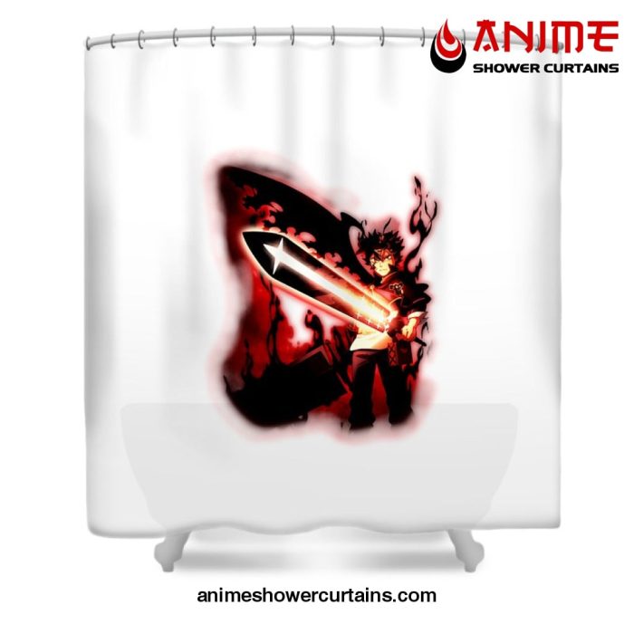 Black Clover Sword Shower Curtain W59 X H71 / White