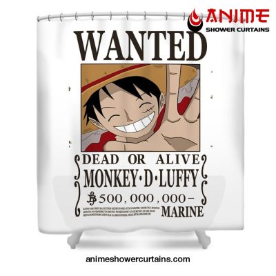 Bounty Luffy Wanted One Piece Shower Curtain W59 X H71 / White