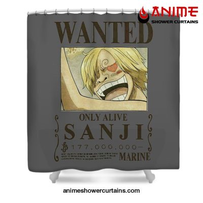 Bounty Sanji Wanted One Piece Shower Curtain W59 X H71 / Gray