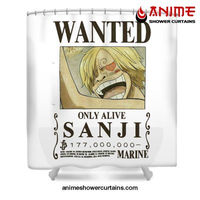 Bounty Sanji Wanted One Piece Shower Curtain W59 X H71 / White