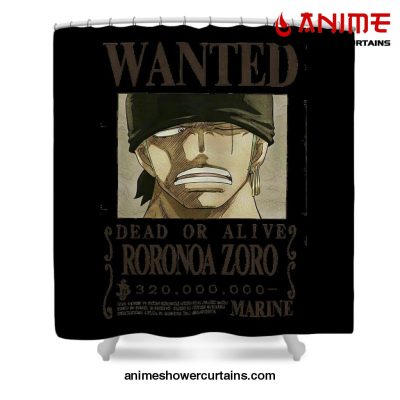 Bounty Zoro Wanted One Piece Shower Curtain W59 X H71 / Black