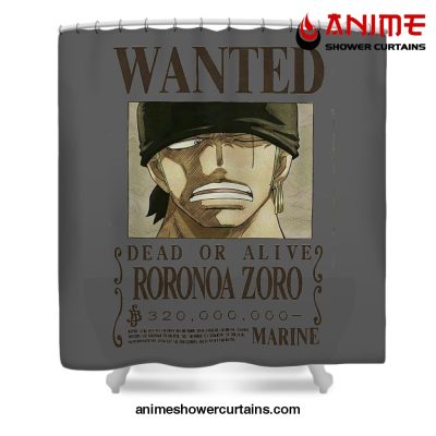 Bounty Zoro Wanted One Piece Shower Curtain W59 X H71 / Gray