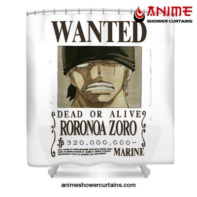 Bounty Zoro Wanted One Piece Shower Curtain W59 X H71 / White