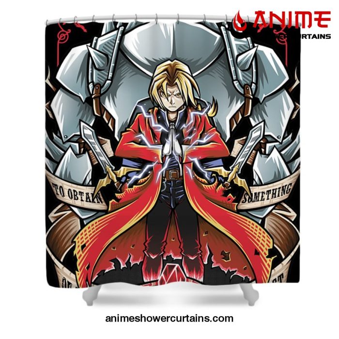 Brotherhood Fullmetal Alchemist Shower Curtain W59 X H71 / Black