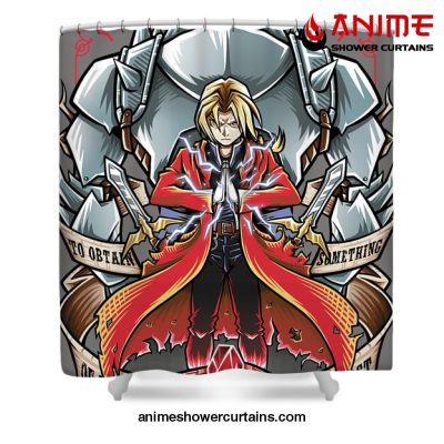 Brotherhood Fullmetal Alchemist Shower Curtain W59 X H71 / Gray