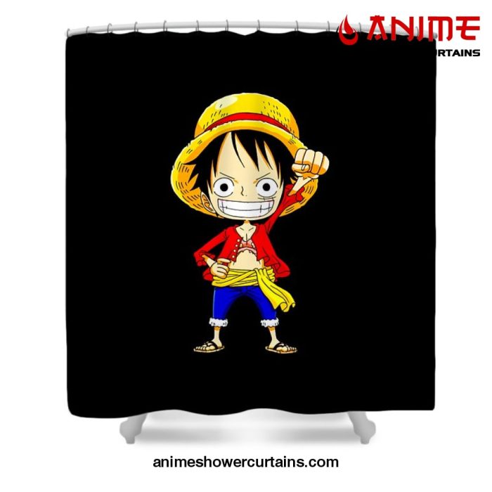 Chibi Luffy Shower Curtain W59 X H71 / Black