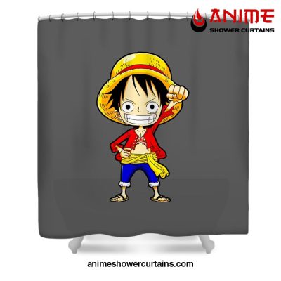 Chibi Luffy Shower Curtain W59 X H71 / Gray