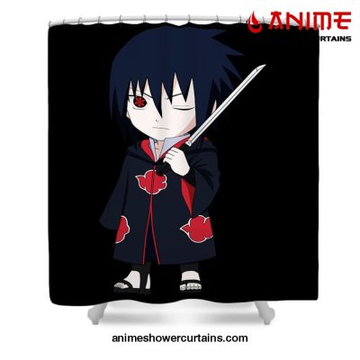 Chibi Sasuke Shower Curtain W59 X H71 / Black