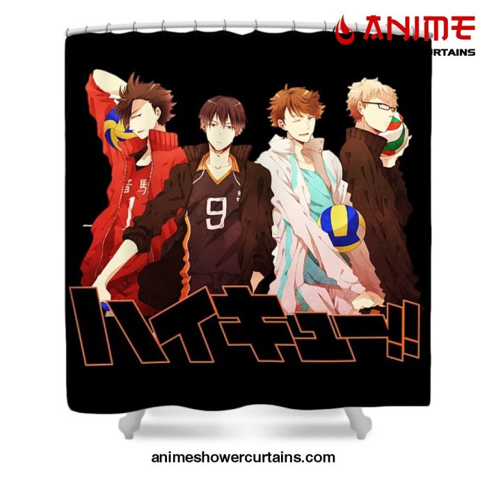 Cool Haikyuu Shower Curtain W59 X H71 / Black