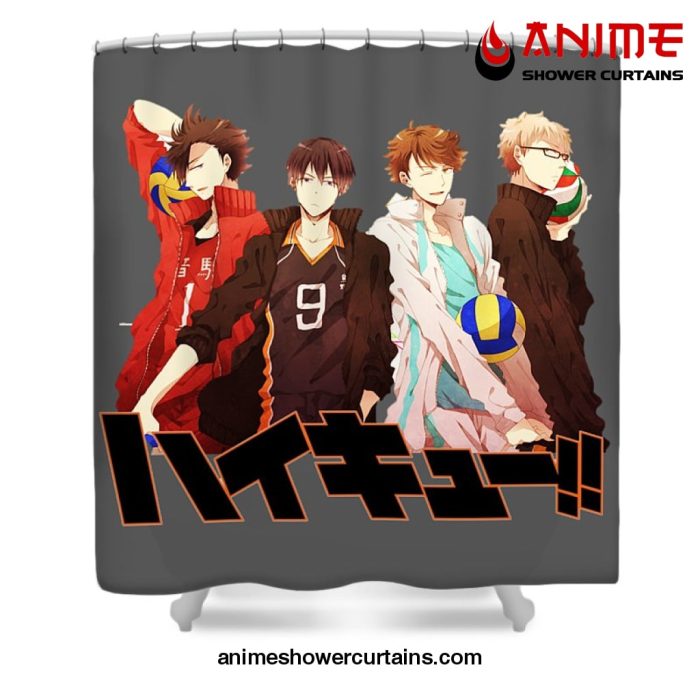 Cool Haikyuu Shower Curtain W59 X H71 / Gray