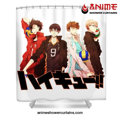 Cool Haikyuu Shower Curtain W59 X H71 / White