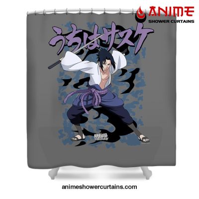 Cool Sasuke Uchiha Shower Curtain W59 X H71 / Gray