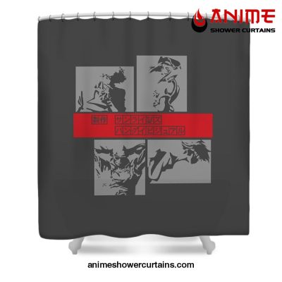 Cowboy Bebop Characters Shower Curtain W59 X H71 / Gray