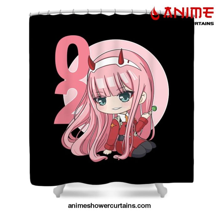 Cute 002 Darling In The Franxx Shower Curtain W59 X H71 / Black